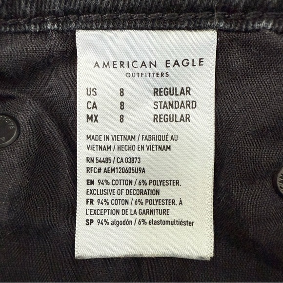 Women’s American Eagle Super Hi Rise A-Line Button Up Black Denim Skirt Size 8 - Picture 12 of 15